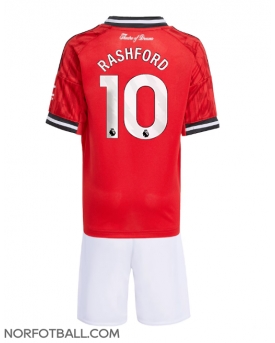 Billige Fotballdrakt Manchester United Marcus Rashford #10 Replika Hjemmedraktsett Barn 2025-26 Kortermet (med bukser)